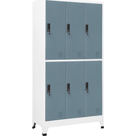 Schließfachschrank Hellgrau und Dunkelgrau 90x45x180 cm Stahl vidaXL