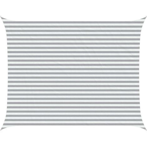 Toldo Vela de Sombra Gris claro y blanco. 4,5 x 3,5 m vidaXL