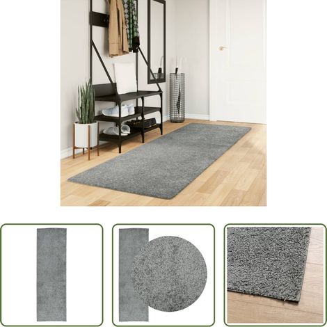 vidaXL Wohnzimmer Teppich -  Teppich Shaggy Hochflor Modern Grün 80x250 cm