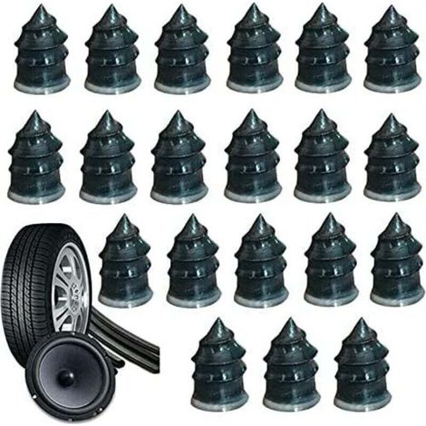 Lot de 20 Clous en Caoutchouc pour réparation de Pneu de Voiture et Moto Taille 6.812.7cm (1/4)