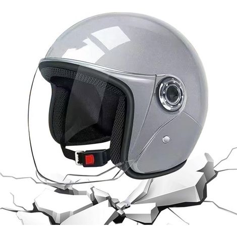 Casco de motocicleta tipo half-squash，casco ligero para desplazamientos urbanos con un ajuste seguro de hasta 65 cm de circunferencia