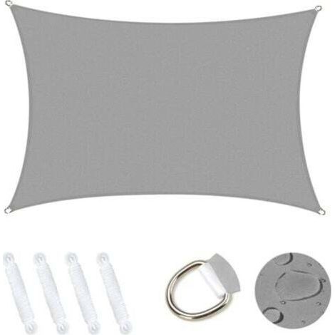 Ineasicer Voile d'ombrage Rectangulaire 4x5m, Abri de Jardin 95% UV Block Sunscreen Auvent Toile Ombrage Étanche Durable pour Extérieur Patio Jardin Cour Arrière Camping Piscine - Gris (1/4)