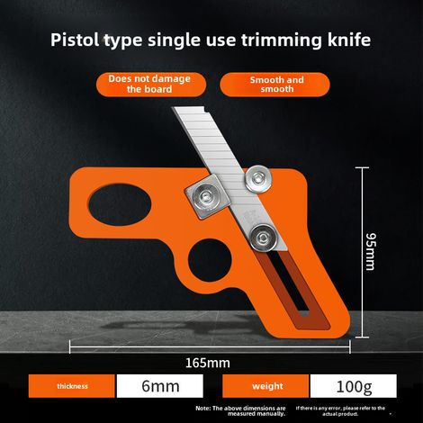 Outil de finition placage de chants – type pistolet simple – coupe-chants, arrondisseur d'arcs, chanfreinage, panneau écologique (1/5)