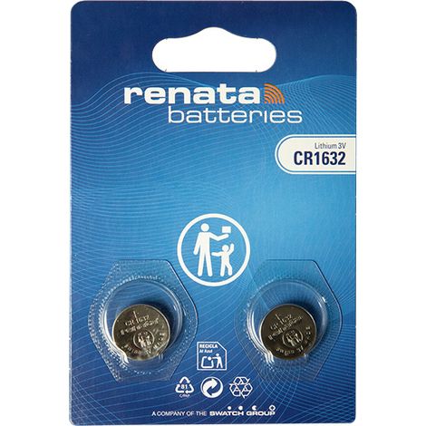 Renata / Swatch Group - Pile bouton lithium blister x2 CR1632 RENATA 3V 125mAh