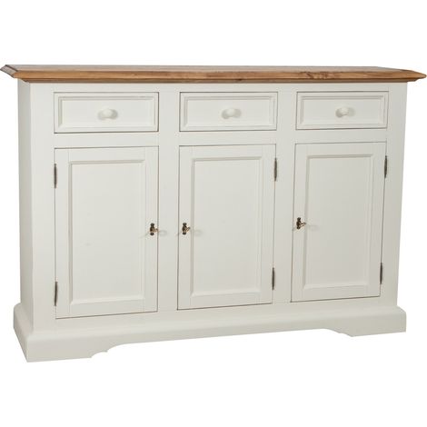 Madia legno massello 156x45x103 cm Madia bianca Spaziosa madia soggiorno Credenza soggiorno e cucina Credenza legno massello (1/5)
