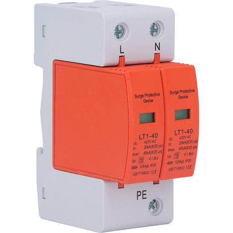 Parafoudre AC 2P Ignifuge 36mm Rail DIN Protection Surtension 420V (1/5)