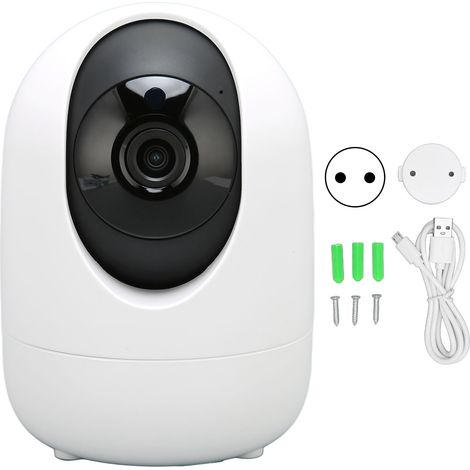 Caméra de Surveillance Bébé Animaux IA Détection Mouvement Alarme Vision Nocturne Infrarouge Audio Bidirectionnel Stockage Cloud 110‑240V Maison Prise UE (1/5)