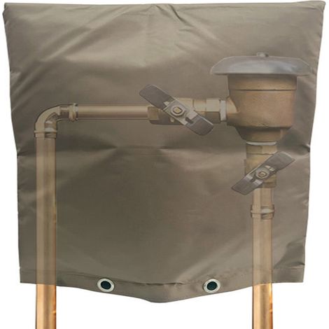 Couvercle isolant anti-refoulement couleur café 61 x 61 cm (24 x 24 po) pour la protection hivernale des canalisations contre le gel. (1/5)