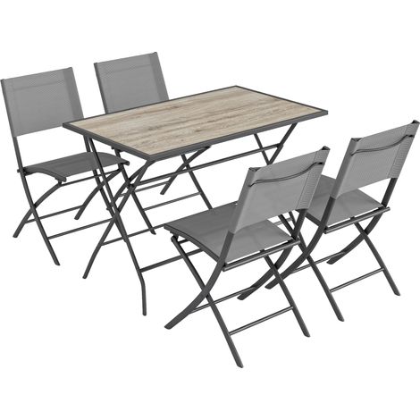 GagaEnsemble de Salle à Manger de Jardin 5 Pièces, Table et Chaises Pliantes, Mobilier d'Extérieur (1/5)