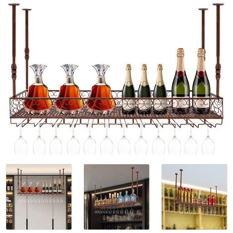 Weinregale Hängeregale 120 cm Hängeregale Flaschenhalter Flaschenregale Decke