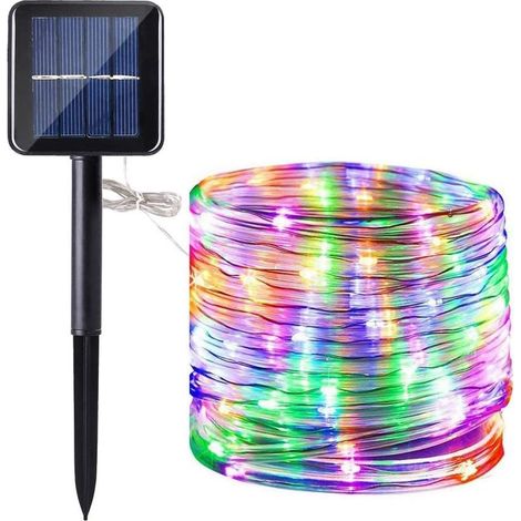 Solar-Lichterkette, 200 LEDs, 22 m lange Kupfer-Lichterkette für den Außenbereich, dekorativ für Garten, Hof, Hochzeit, Party (mehrfarbig) (1/5)