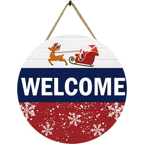 Panneau En Bois Rond - Motif Bonhomme De Neige - Accueil Porte D'Entrée - Décoration De Noël Et Nouvel An - 30 X 30 Cm - 1 Pièce (1/5)