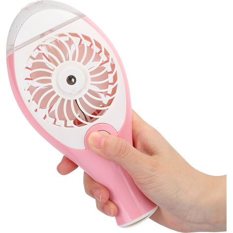 Ventilateur brumisateur portable rose - Cadeau idéal pour enfants - Accessoire d'été - Hydratation par temps frais