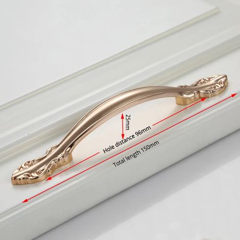 Ensemble de 2 pièces : poignées de porte couleur or champagne, poignées de meuble en alliage de zinc, boutons de tiroir, quincaillerie de style européen