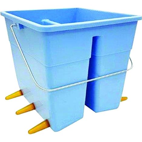 Secchio Poppatoio Ovini Con 6 Tettarelle E 6 Valvole Alluminio - lt.11 colore azzurro