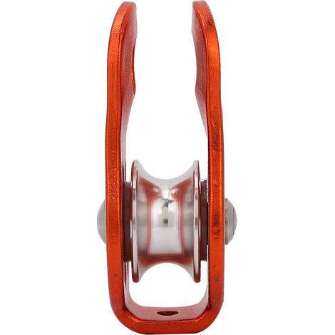 Poulie à rouleau en alliage d'aluminium 26KN pour corde de 12mm, usage intensif (orange) (1/5)