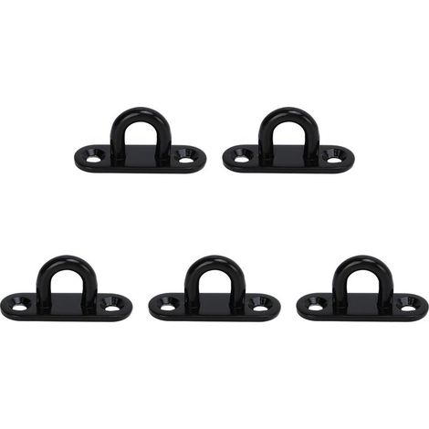 Lot de 5 œillets de fixation ovales noirs de 5 mm (0,20 po) en acier inoxydable, pour plafond et portes.