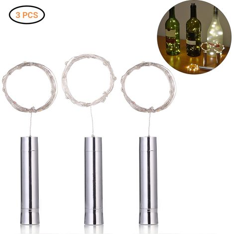 Ortviai Guirlande Lumineuse LED pour Bouteille – 3 pièces, 2 m, 20 LED chaudes, piles AA, décoration intérieure et extérieure (1/5)