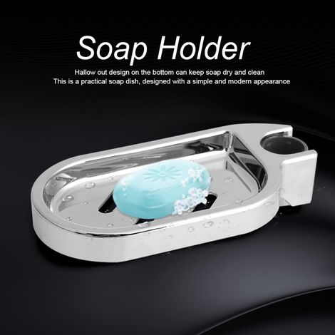 Porte-savon ABS coulissant pour barre de douche réglable - Accessoire de salle de bain pratique