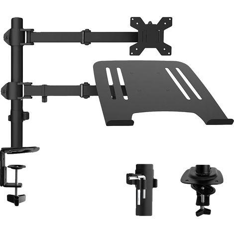 Bras de Moniteur, Support VESA Réglable, Design Économiseur d'Espace, noir (1/2)