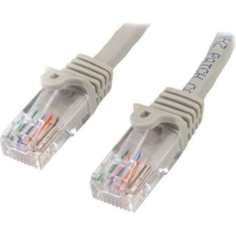 CABLE RESEAU CAT5E UTP SANS CROCHET DE 1M - M/M - GRIS (1/2)