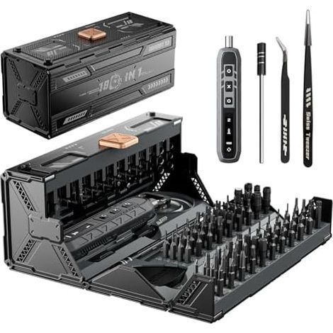 Kit de tournevis électrique 180 en 1 avec extracteur vis pour ordinateur portable, iPhone, iPad, Switch, PS5, Xbox, téléphone MacBook, ordinateur, lunettes, montres Fo167 Conception Électrique - (1/5)