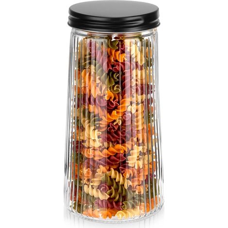 Récipient en verre hermétique, 1,4 litre, avec couvercle, pour l'organisation de la maison dans la cuisine et sur le plan de travail.-AquaForge (1/5)