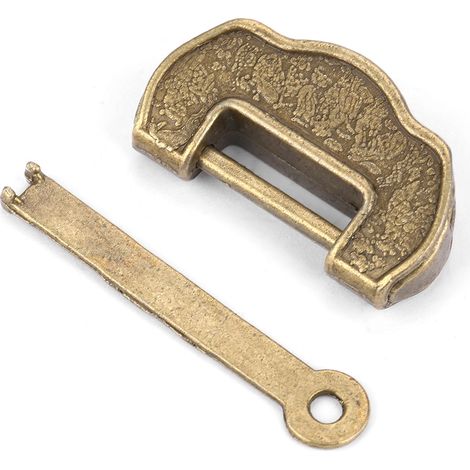 Cadenas chinois vintage style rétro antique avec clé pour boîte à bijoux, tiroir ou armoire (petit modèle) (1/5)