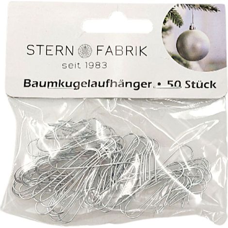 Weihnachtskugelaufhänger 50er-Set Kugelhaken Schnellaufhänger Baumkugelaufhänger - silber