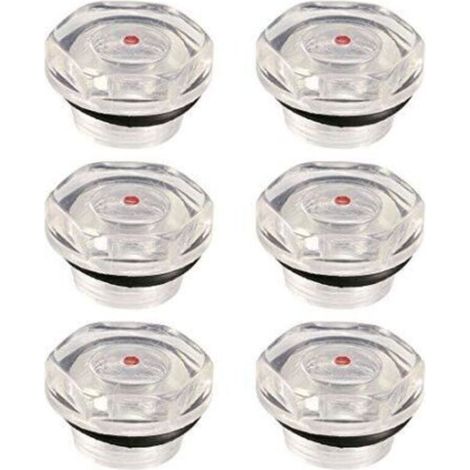 Niveau d'huile Compresseur d'air Jauge Bouchon Voyant d'Huile Indicateur Viseur Niveau de Liquide en Plastique Filetage 20mm 6Pcs