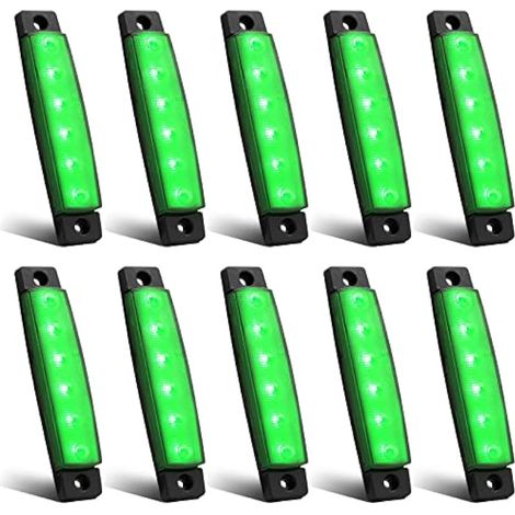 Biqing Feux de Gabarit LED Feux Latéraux Eclairage,LED Côté Marqueur Feux Indicateurs De Position Vert 24V Étanche LEDs Feuxs de côté pour Camion Remorque Camion Bus Bateau (1/5)