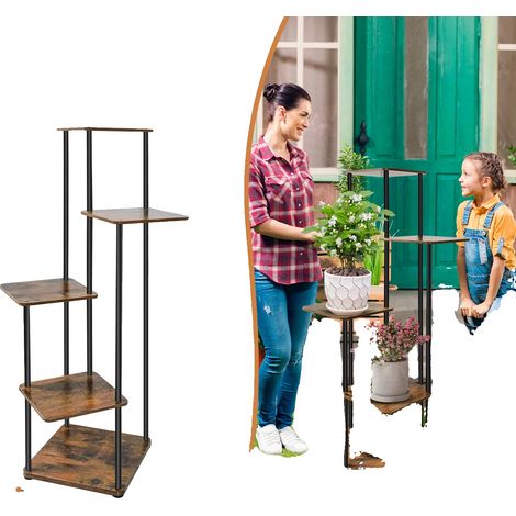 Estantería para plantas, diseño multinivel, estructura metálica resistente, 5 niveles. (1/2)