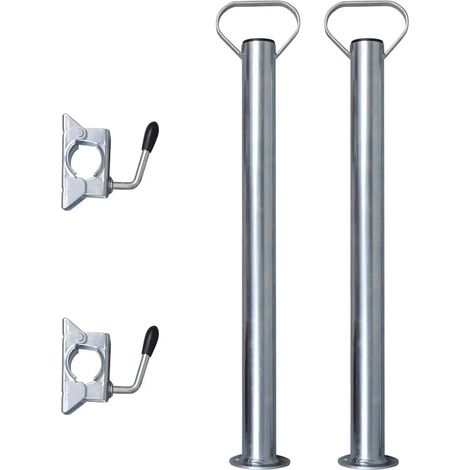 Tubi Supporto 2 pz 2 Morsetti Divisori per Ruota Sostegno 48 mm vidaXL