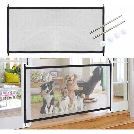 Barrière de sécurité extensible en filet pour chiens et enfants, clôture pour animaux de compagnie, filet pliable et portable pour portes et escaliers - Adélala