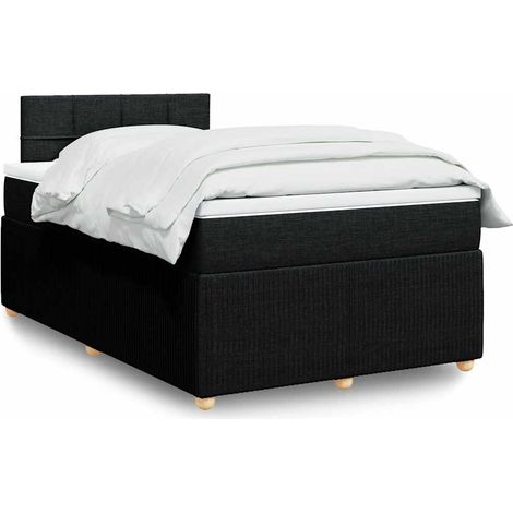 Cama box spring con colchón tela negro 120x190 cm vidaXL (1/5)