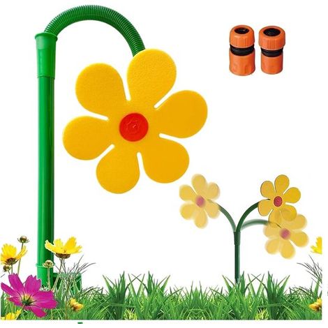 Crazy Daisy Rasensprenger Gartenspaß 360 drehbarer Blumensprenger ideal für Rasen und Gartenbewässerung tanzender Gänseblümchensprenger mit 1 2 (1/5)