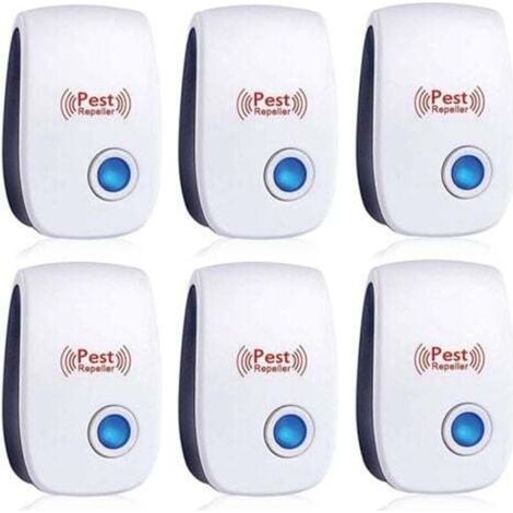 [NEVER USED] Set of 6 ultrasonic insect repellents for cockroaches, ants, mice, bed bugs, rats, rodents, mosquitoes, spiders, for home, office, warehouse and hotel