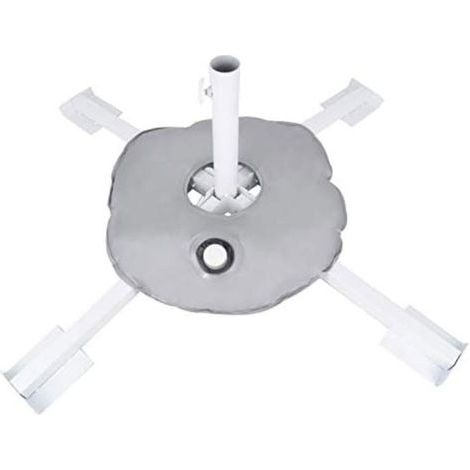 Pied de parasol pliable avec sac à eau pour la plage, la pêche, la terrasse, en acier réglable, pour bâtons de 2 cm à 3,6 cm jusqu'à 3,2 m de haut (blanc) (1/5)