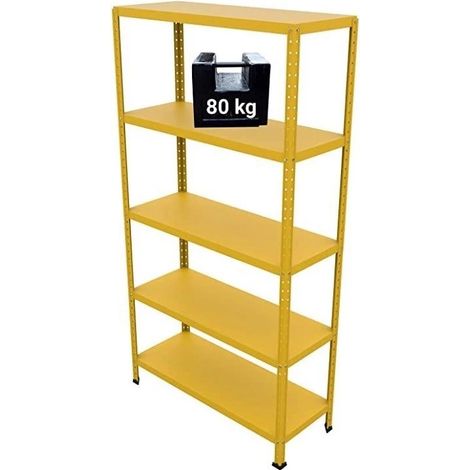 Scaffale Ettore Bulloni Grima in Acciaio Color Giallo L 100 X P 40 X H 187 Cm (1/6)
