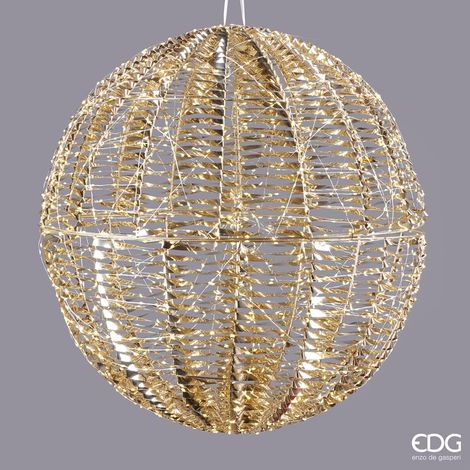 EDG Decorazione Palla Di Natale Sfera Stipe 1440 Microled Oro 70 Cm