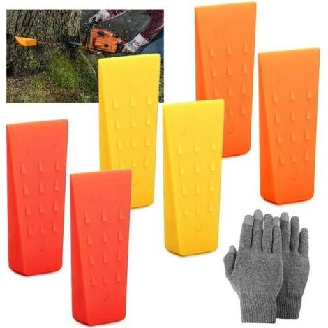 Coins D'Abattage D'Arbres,6 Pièces Cale Plastique Abattage,Coin D'abattage en Plastique,Cale Abattage pour Tronçonneuse,Coin pour Fendre Le Bois,Cale D'abattage (1/5)