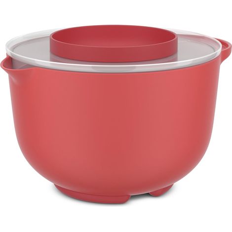 Bol de Préparation plus Couvercle Chef It, Base Antidérapante, Résiste au Micro-Ondes et au Lave-Vaisselle, Matériau Résistance aux Chocs Supporte Jusqu'À 110°C, 3000 ml, Coral (1/5)