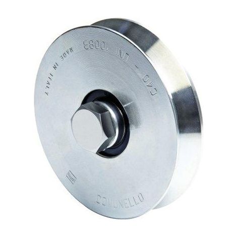 RUOTA CANCELLO A FISSARE GOLA V 300 COMUNELLO - ZINCATA + CUSCINETTO MM 100- 2 pezzi