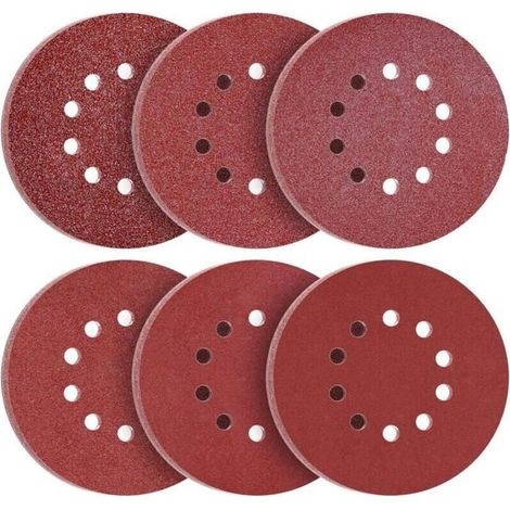 Disques de Ponçage 225 mm 60 Pièces Grain P40 P60 P80 P120 P240 P320 10 Trous Disques Abrasifs 225mm Ronds Papier Abrasif Ponceuse (1/5)