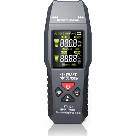EMF-Messgerät, tragbarer EMF-Tester mit LCD-Display, digitaler Detektor für elektromagnetische Strahlung für Zuhause, Büro, Auto, Elektrofahrzeug, Außenbereich und Schwangerschaftsschutz.