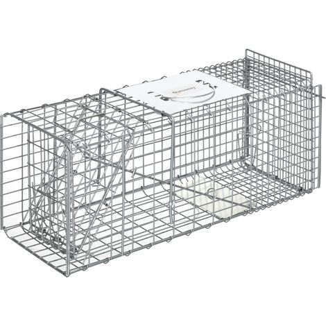 Trappola ratti, topi, insetti, acciaio pieghevole, 66x24x30,5 cm, argento - IROVAMI