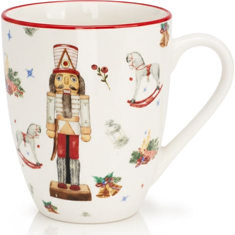 Weihnachts-Nussknacker-Porzellanbecher für Kaffee oder Tee, 320 ml