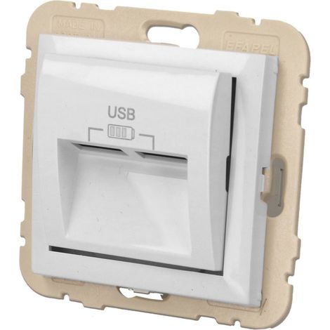Prise chargeur USB double blanc Efapel Logus 90 (1/2)
