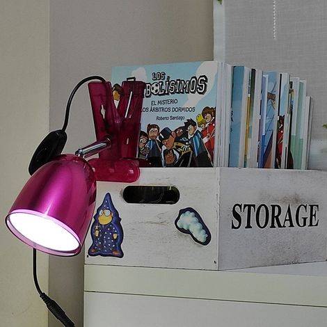 Mini Lampe LED avec Pince de Fixation Rose (1/2)