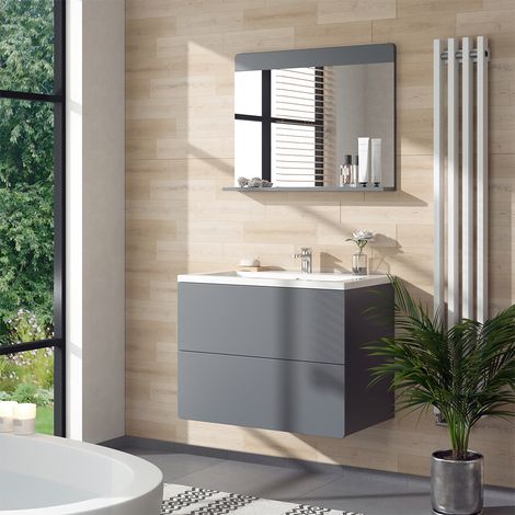 Specchio da bagno Izan, Grigio, 80.1 x 62 cm, Vicco